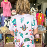 Queen Of Sparkles: Lavender Scattered Cactus Tee