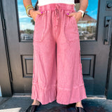 Boho Red Wide Leg Pants