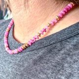 Isabel Beaded Necklace - Pink