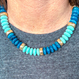 Everly Beaded Necklace - Blue Turquoise Love