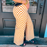 Orange and White Checkered Pants
