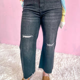 Ariella High Rise-Crop Wide Frayed Jeans
