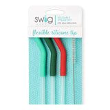 Swig: Mint/Green/Red Reusable Straw Set