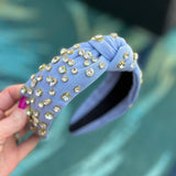 Baby Blue Rhinestone Glam Headband