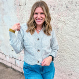 Soft Blend Button-Front Cardigan - Heather Grey
