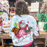 Queen Of Sparkles: White Fair Skin Vintage Santa Sweatshirt