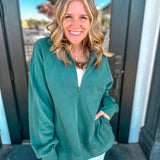 All The Better 3 Quarter Zip Sweater - Forest Green