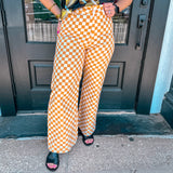 Orange and White Checkered Pants