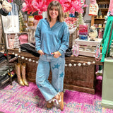 Ribbed Edge Sweater - Denim