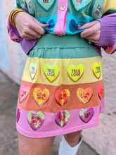 Load image into Gallery viewer, Queen of Sparkles: Conversation Hearts Skirt