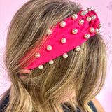 Bright Pink Pearl Headband