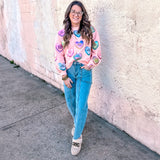 Queen Of Sparkles: Light Pink Positive Candy Hearts Sweatshirt