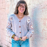 Taupe Blossom Cardigan
