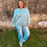 Cozy Season Cropped Sweater - Ash Blue