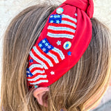 American Flag Red Headband