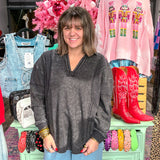 Ribbed Edge Sweater - Black