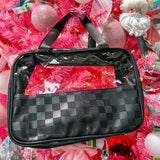 The Clear Check Travel Tote - Black