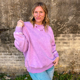 Overlap Fleece Pullover  - Lavender