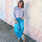 Taupe Blossom Cardigan