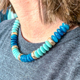 Everly Beaded Necklace - Blue Turquoise Love
