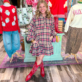 Sweet Pines Plaid Tiered Dress - Camel