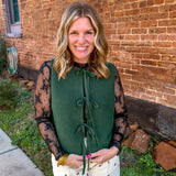 Effortless Tie Top - Dark Green