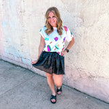 Queen of Sparkles: White Scattered Multi Color Popsicle Tee