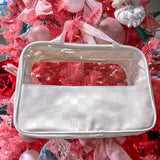The Clear Check Travel Tote - Ivory