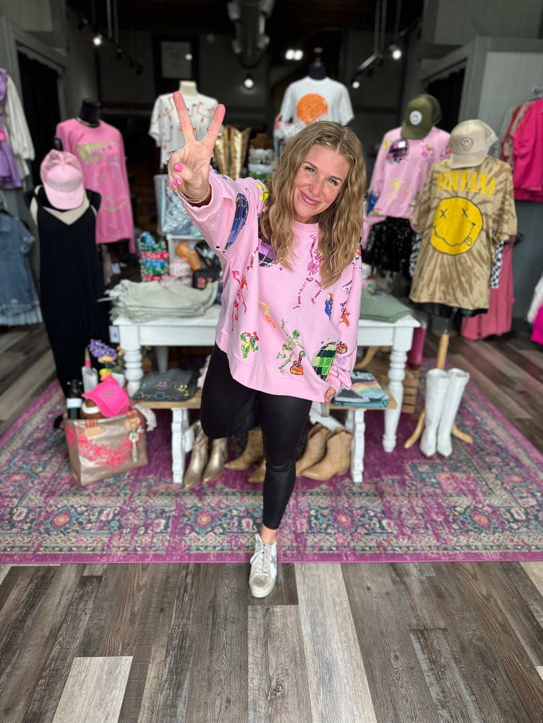 Queen of Sparkles: Skeleton Disco Party Sweater