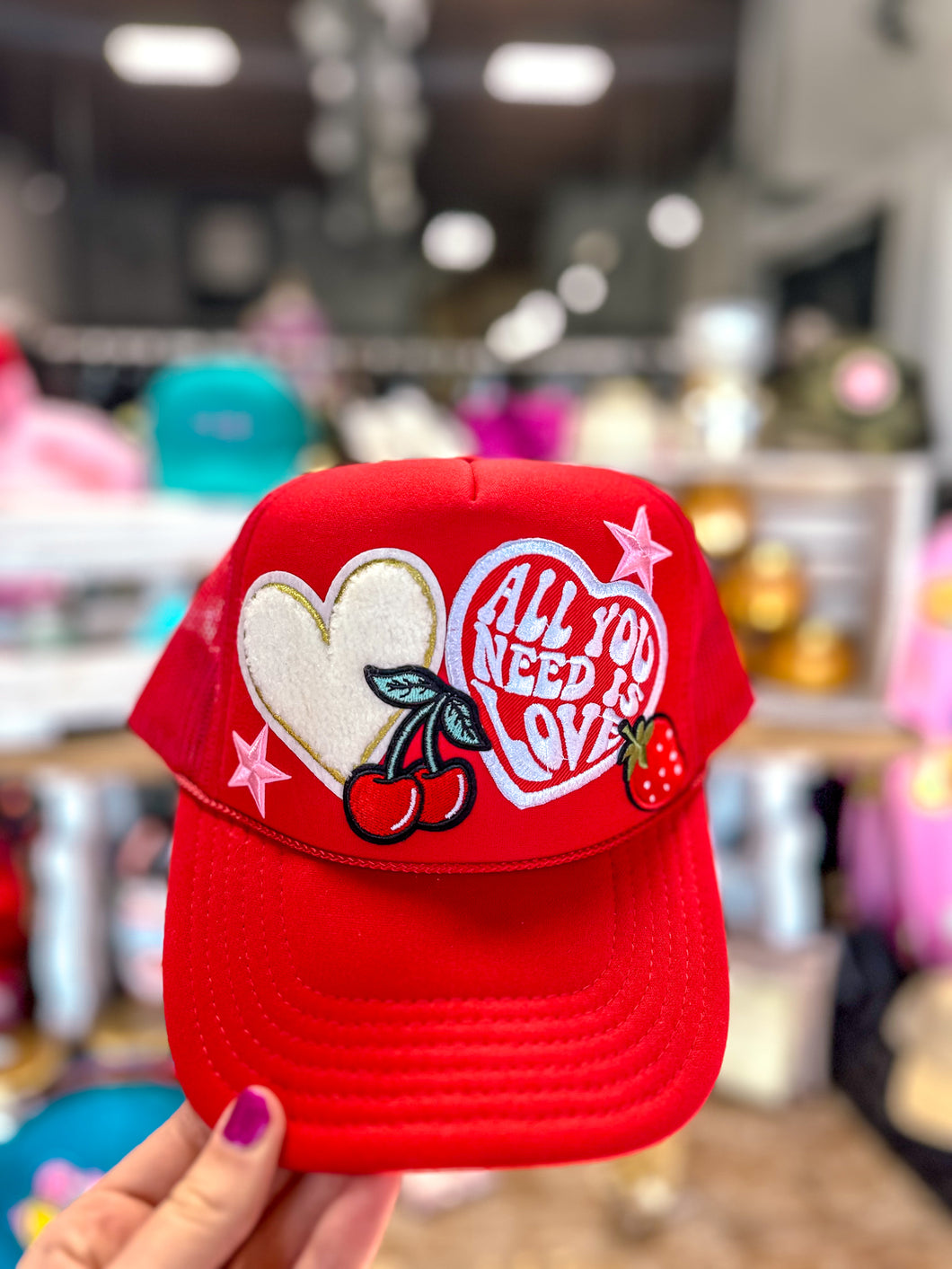 Cherry All You Need Is Love Trucker Hat