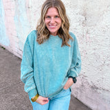 Overlap Fleece Pullover  - Ash Blue