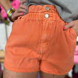 Tangerine Denim Shorts