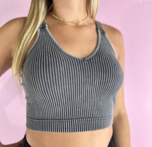 Load image into Gallery viewer, Washed Ribbed Cropped Bra