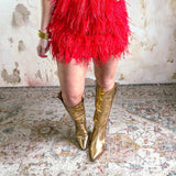 Queen of Sparkles: Bright Red Feather Skirt