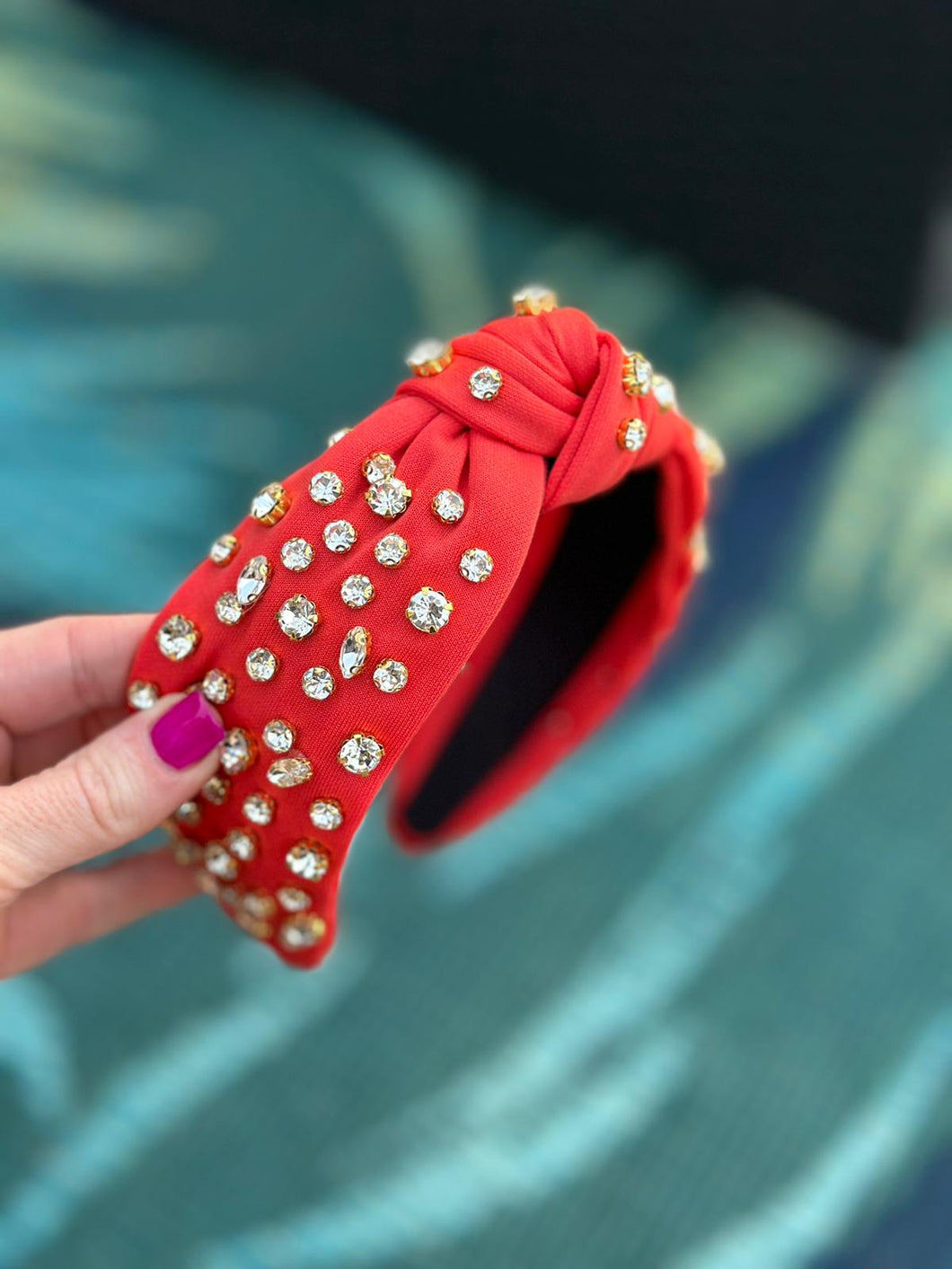 Red Rhinestone Glam Headband