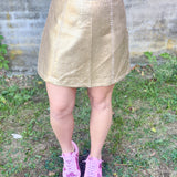 Queen of Sparkles: Gold Bubble Pleat Skirt