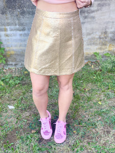Queen of Sparkles: Gold Bubble Pleat Skirt