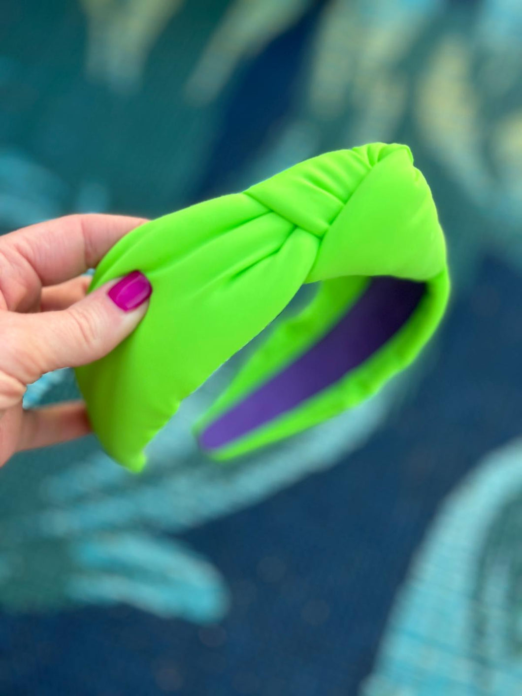 Lime Green Velvet Glam Headband